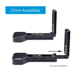 L Bracket for DSLR Camera Sony A74/A9II/A1 Professional L-shaped Aluminum Quick Release Plate Vertical L Angle with 1/4 Inch Screw Vertical Video Shooting (1 Pack)