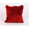 Intimates Modern Shaggy Chenille Soft Loops Luxury Cushion Cover (Red)