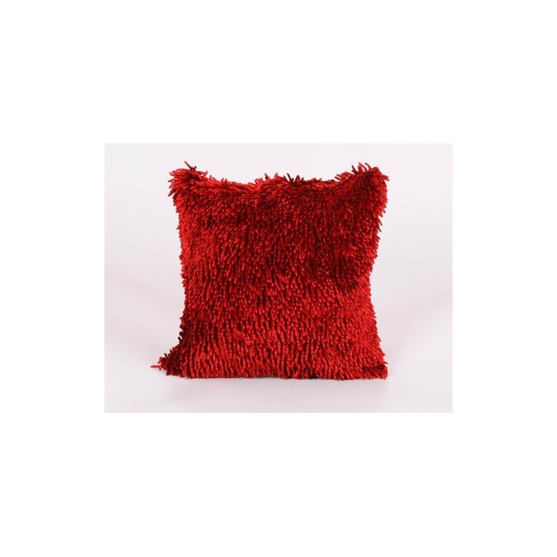 Intimates Modern Shaggy Chenille Soft Loops Luxury Cushion Cover (Red)