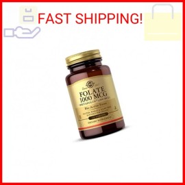 Solgar Folate 1000 mcg, 120 Tablets - 1000 mcg Bio-active Metafolin - Vegan, Glu