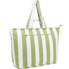 Fammart Large Beach Bag for Women, Waterproof Travel Tote Bag with Lunch/Wet Pocket for Weekender, Sandproof, Zipper Closure