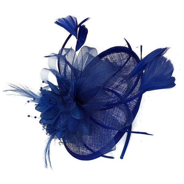 Caprilite Sinamay Fascinator Hat for Women Wedding Headband Race, royal