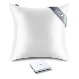 RENESSY Organic Silk Pillowcase 60 x 60 cm - 100% Organic Mulberry Silk, 22 momme, Naturally Hypoallergenic, Promotes Hair and Skin Health, 1 Piece (Natural Silk Off-White)
