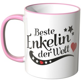 WANDKINGS® Tasse, Spruch: Beste Enkelin der Welt - ROSA