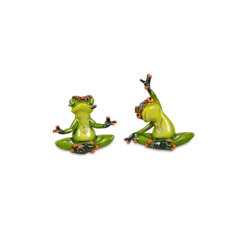 Bollweg Set of 2 Yoga Frog Peace Decorative Figure Frog