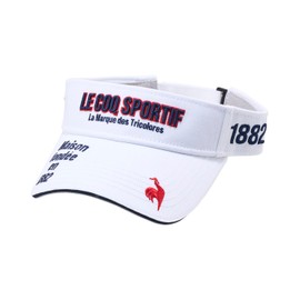 Le coq sportif (ルコックスポルティフ) Sun Visor Classic Front Logo Cotton Golf LG5SCP50M Unisex Adult, WH00 (white), Free size
