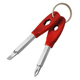 Portable Keychain Screwdriver 4-in-1 Multifunction Screwdriver set, EDC Pocket Screwdriver Consists of a Slotted Screwdriver and Phillips Screwdriver Hex Wrench Hand Repair Tool(Handle style, white)