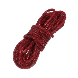 PATIKIL Sequins Rope, 5.5 Yard 6mm Sequins Rhinestone Tube Cord for Wedding Dresses Earring Costume Clothing Shoes Jewelry DIY Crafts Making Accessory, Dark Red