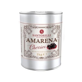 Santorelli Gourmet Amarena Cocktail Cherries in Syrup - Sweet with Tartness, Ideal Amarena Cherries, Brandied Cherries for Cocktails, Perfect for Mixologists (1 kg)