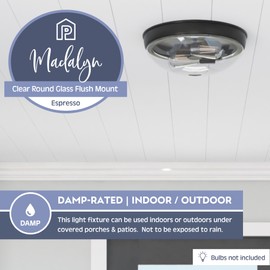 Prominence Home Madalyn 13" Bronze Flush Mount Clear Seeded Round Glass Ceiling Light - 51539-01