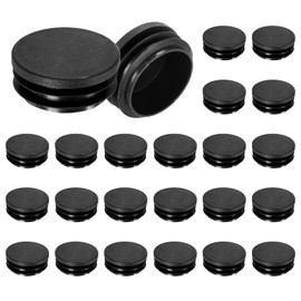M METERXITY 50 Pack Round Plastic Plug, OD 42mm Furniture Tube Inserts Pipe Hole End Caps for Tubing Post/Glide Insert for Pipe Post/Table Chair Leg/Metal Tubing/Fence [Black]