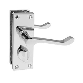 HANDLESTORE Victorian Scroll Privacy Bathroom Door Handle - Multiple Colours (Polished Chrome)