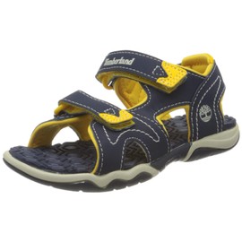 Timberland Adventure Seeker Two-Strap Sandal (Little Kid),Navy/Yellow,2 M US Little Kid