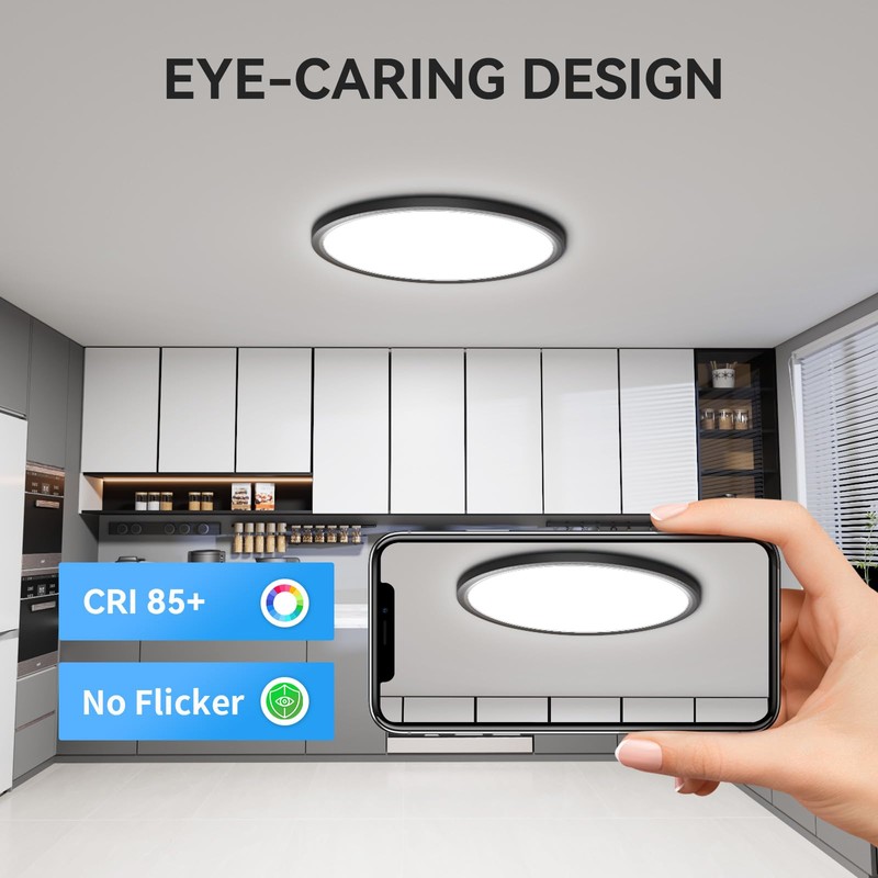 WKONCLDY 4700lm LED Flush Mount Ceiling Light, Super Slim 16