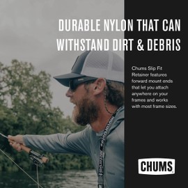 Chums Slip Fit Rope Glasses Retainer - Unisex Adjustable Eyewear Holder Sunglasses Strap (Gray/Blue/Navy)