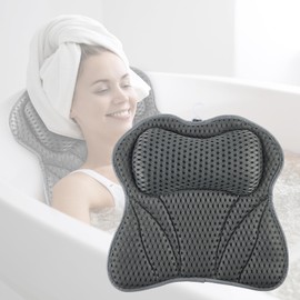 Badewannenkissen, Badekissen für Badewanne mit 4D Mesh, Nacken & Nackenkissen Badewanne, mit 6 Saugnäpfen, Stützt Kopf, Nacken, Rücken