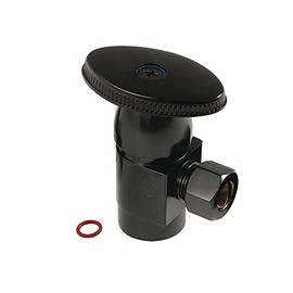 Kingston Brass CD43300VA Americana 1/2" IPS x 3/8" O.D. Anti-Seize Deluxe Quarter Turn Ceramic Hardisc Cartridge Angle Stop, Matte Black