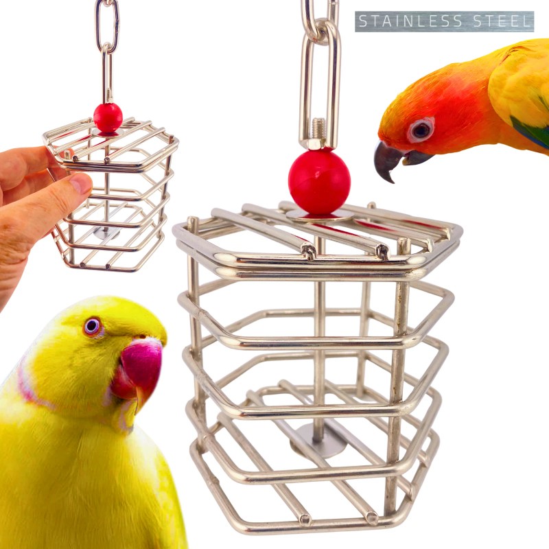 Bonka Bird Toys 00196 Small Stainless Steel Baffle Cage Treat
