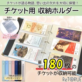 ReTORUE Ticket Holder, Maximum Capacity of 180 Tickets, Ticket File, Ticket Case, Ticket Storage and Preservation Holder (Black Complete Set)
