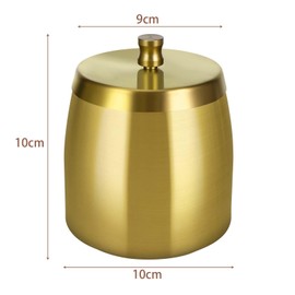 Litimkat Outdoor Ashtray, Ashtray with Lid, Stainless Steel Non-Slip Base, Suitable for Home, Office, Desk, Patio, Outdoor Balcony (Gold)