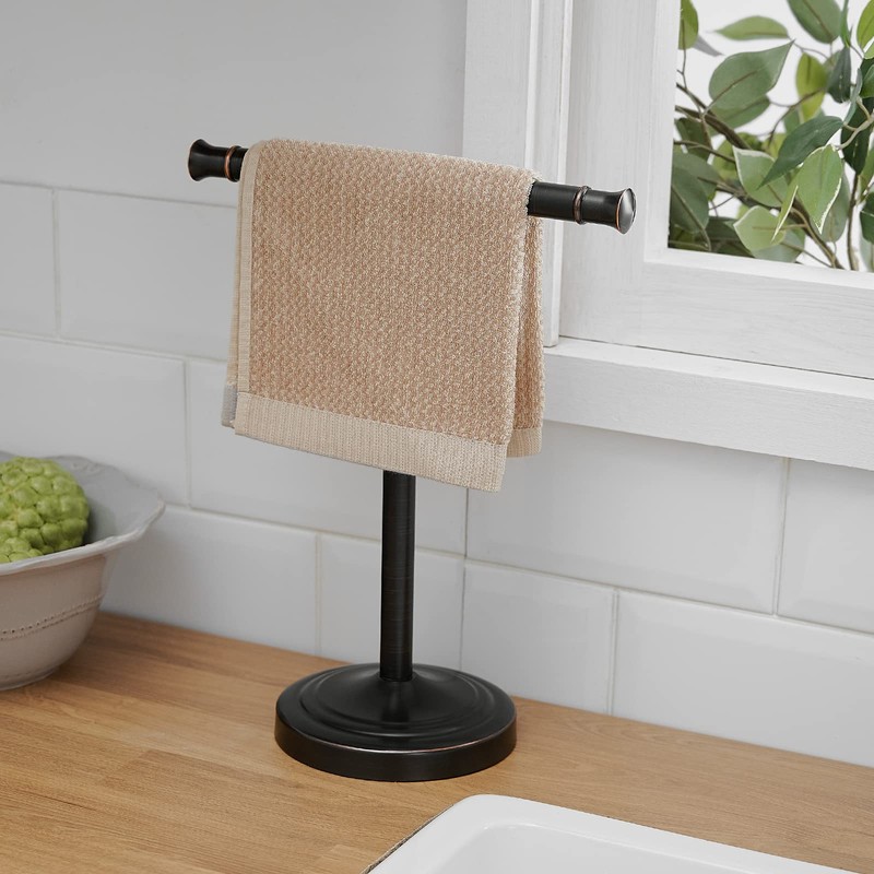 RUMOSE 13 Inch Oil Rubbed Bronze Towel Stand Hand Towel