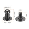 sourcing map 4mm Ball Head Stud Rivets Screw Back, 20Pack
