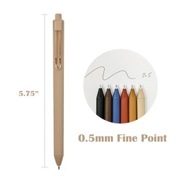 allydrew allydrew Retractable Black Ink Gel Pens, 0.5mm Fine Point, Stationery Supplies for Home Office School (Set of 6), Bold