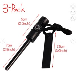 coyote survival gear 3-Pack CSG Magnesium Fire Starter Kit - Camping Lighter Outdoor