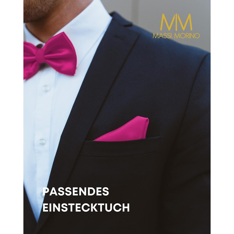 Massi Morino Bow Tie with Hanky Pre-tied Premium Men's Bow