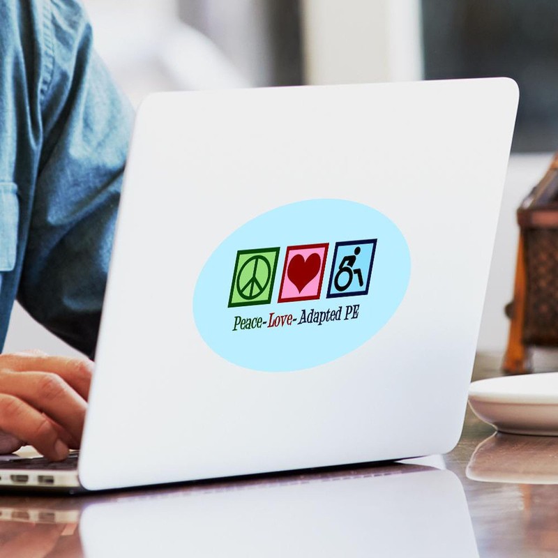 CafePress Adapted PE Teacher Oval Car Bumper Sticker