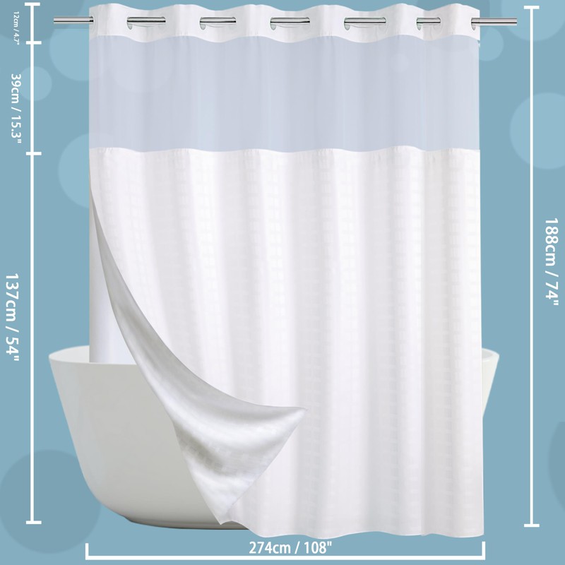 Conbo Mio Hotel Style Fabric Shower Curtain Set with Snap