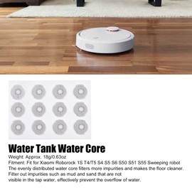 12Pcs Water Tank Filter Elements, Water Tank Water Core Filters Replacement Sweeping Robot Accessories Compatible with Xiaomi Roborock 1S T4/T5 S4 S5 S6 S50 S51 S55 Sweeping Robot