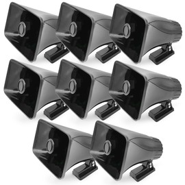 Pyle 8 Pack 8" Portable PA Horn Speaker for Indoor/Outdoor Use, 65W Peak Power, Black