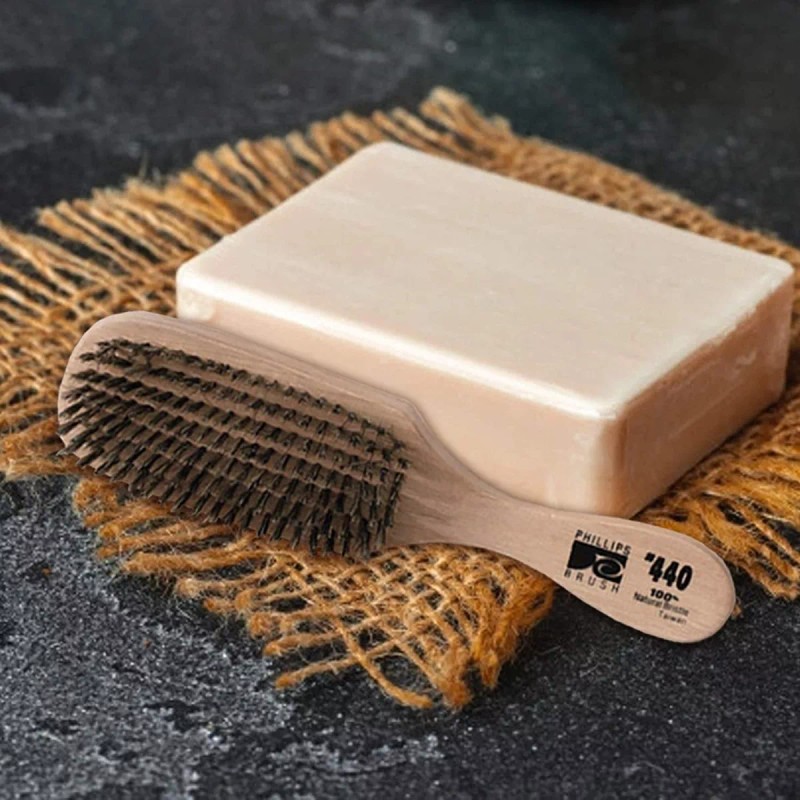 Phillips 440 2pz Cepillos Barbero Cerda Natural Mango Madera