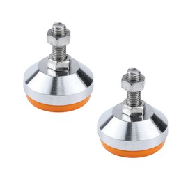 T Tulead M12 x 50mm Adjustable Leg Leveler Feet Carbon Steel Self Leveling Feet with Locking Nut- 2.3 Inch Dia. Base, 800 LB Capacity - Shockproof for Workbench, Machine, Cabinet, 2pcs