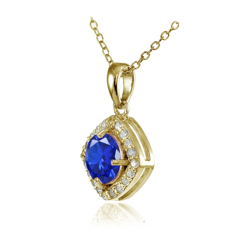 Plata de Ley Chapados en oro amarillo imitación Gemstone 7