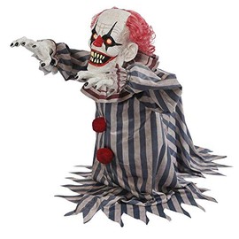 Morris 18" Jumping Clown Animated Prop W/Creepy Laugh Halloween Decoration Prop Décor