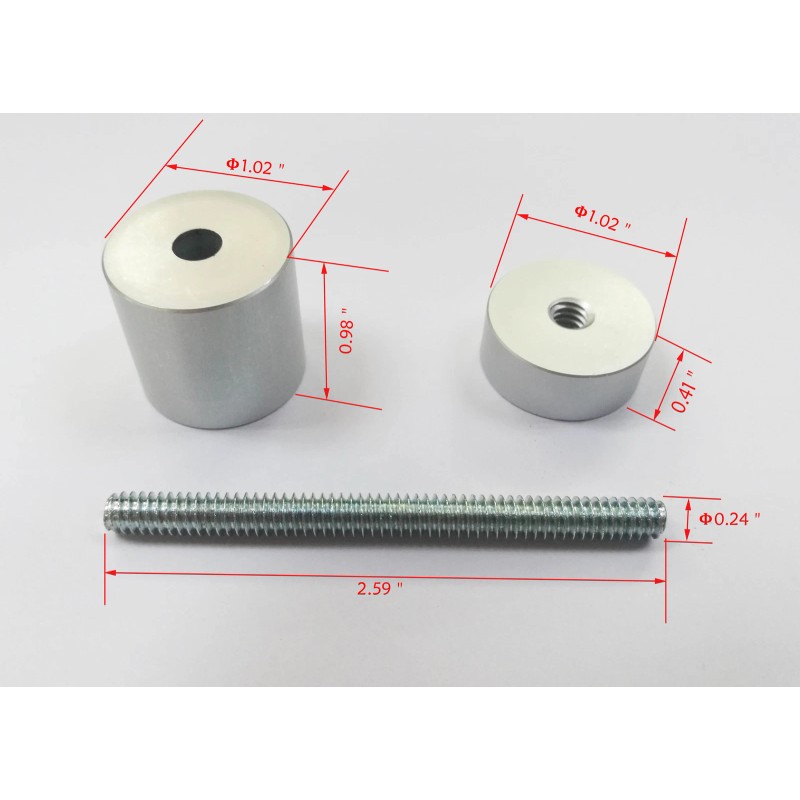 FixtureDisplays 4PK Aluminum Standoff Metal Standoffs 1/4"x20 Hardware for Glass