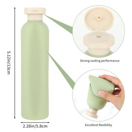 WLLHYF Squeeze Bottles Pack of 2 Refillable Plastic Travel Containers Empty Bottles with Flip Top Travel Accessories for Shampoo, Creams, Lotion, Conditioner (260 ml)
