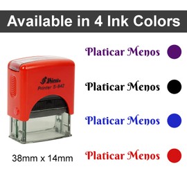 Printtoo Platicar Menos Self Inking Rubber Stamp Pre,Inked Office Stamp, Home Office Business Stationery, 38 x 14 mm, Red