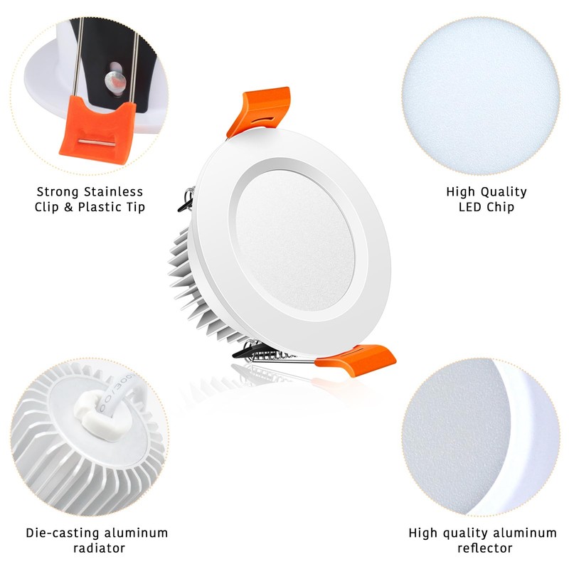 2 Inch LED Downlight, 3W Recessed Lighting Dimmable Ceiling Light
