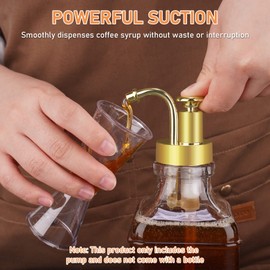 NiHome Coffee Syrup Pump Dispensers 2-Pack, Coffee Bar Accessories for Maple Syrup Bottles Multifunctional Soap Dispenser Home Decor (Gold)