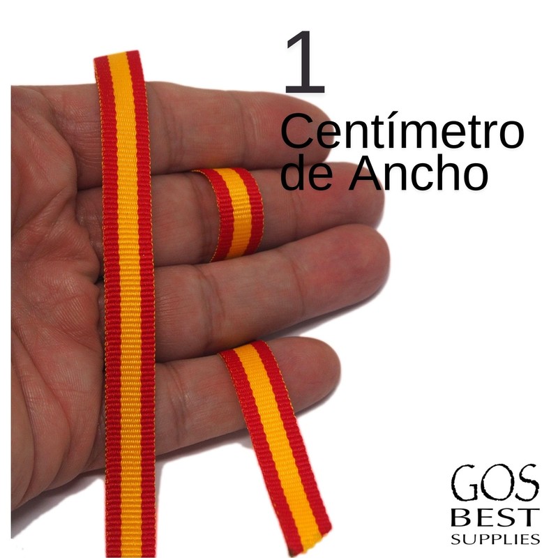 Spain Spanish Flag Ribbon 10m x 1cm Wide Cinta Bandera