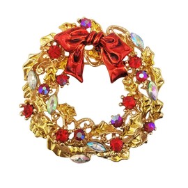 XGALA Broche vintage con diamantes de imitación para mujeres y niñas, Metal rhinestone,