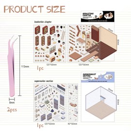 Kinretixia Set of 4 DIY 3D House Stickers, Aesthetic Room Decor Sticker Set, Perfect for Clean Girl Aesthetic and School Supplies, Unique Stickers for Individuality