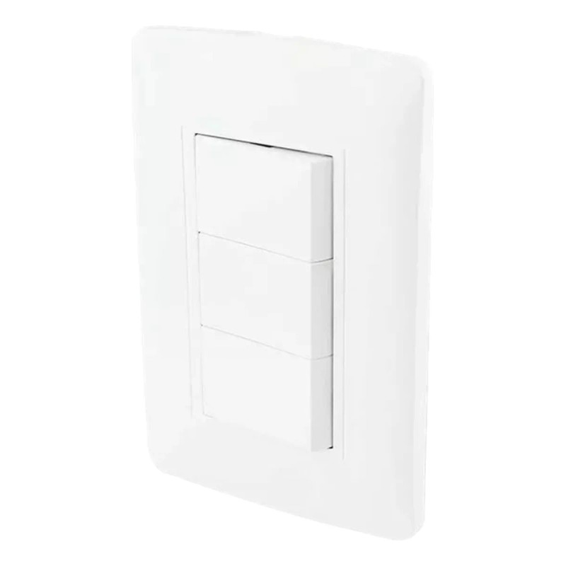 Sanelec Pack De 5pzs De Apagador Triple Cn Placa Línea