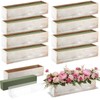 Sintuff 8 Set Rectangle Wooden Planters, 17 x 4 Inch