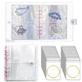 Jeonnfp Travel Jewelry Organizer Book, High Capacity Clear Jewelry Storage Book with Portable Thick PVC Pouches ，Jewelry Organizer Bags for Earrings Necklace and Rings