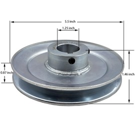 Saelno AB550-1-1/8 Single Groove Web Sheaves,5.5" OD 1 1/8 inch bore v Belt Pulley,Motor Pulley Carbon Steel for A B 5L 4L V-Belts