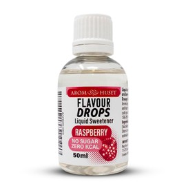 Aromhuset Raspberry Flavour Drops 50 ml – High Intensity, Sugar Free, Zero Calorie Flavoured Liquid for Protein Shakes, Baking, Yogurt, Ice Cream, Desserts and More